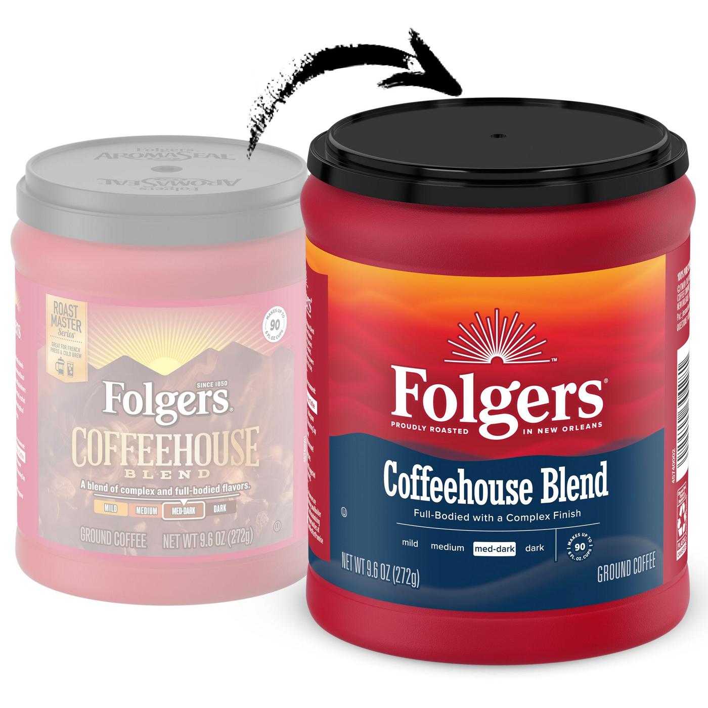 Folgers Coffeehouse Blend Medium Dark Ground Coffee; image 2 of 6