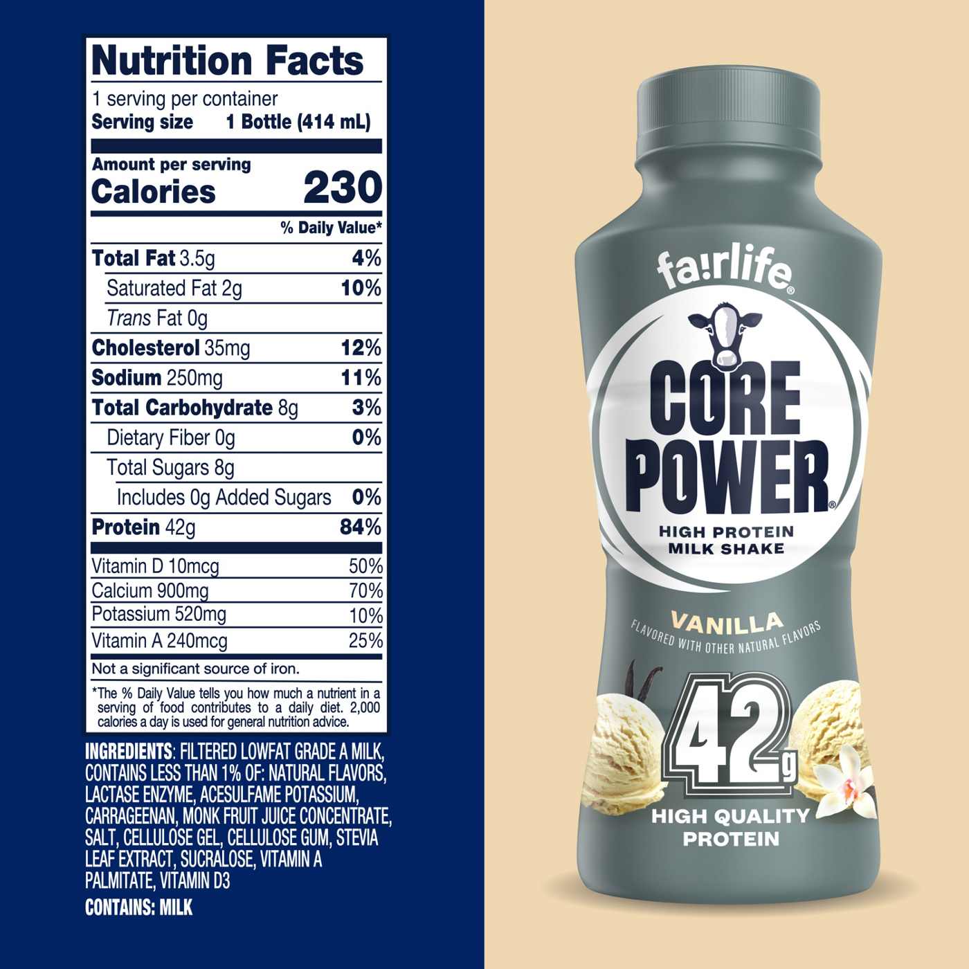 Core Power Elite 42g High Protein Shake - Vanilla; image 3 of 7