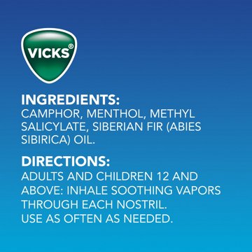 Vicks VapoInhaler, On-the-Go Portable Nasal Inhaler, Non-Medicated, Menthol Scent, 1 ct