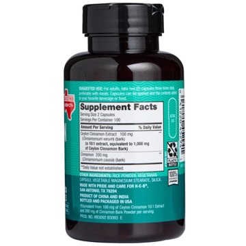 H-E-B Herbals Ceylon Cinnamon Capsules - Texas-Size Pack