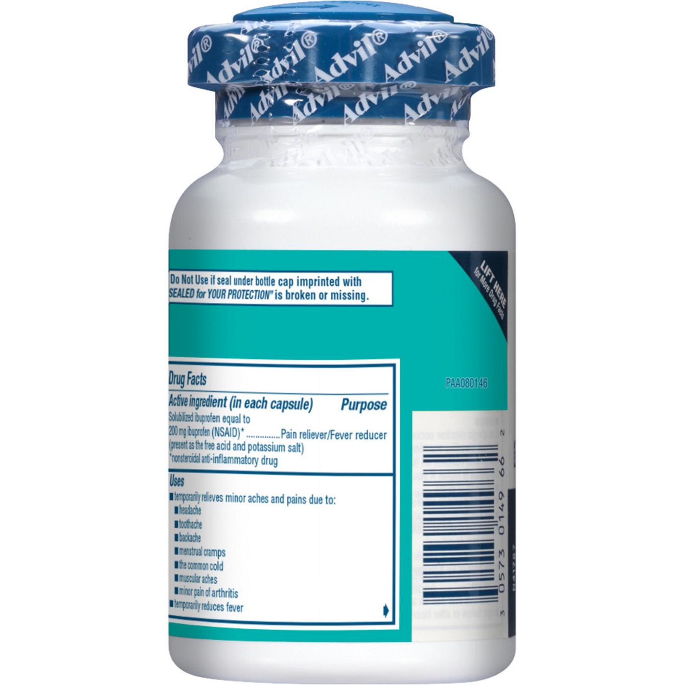 Advil Liqui-Gels Temporary Pain Relief Ibuprofen Liquid Filled Capsules; image 6 of 7