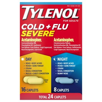 Tylenol Cold Flu Severe Day & Night Caplets Combo Pack