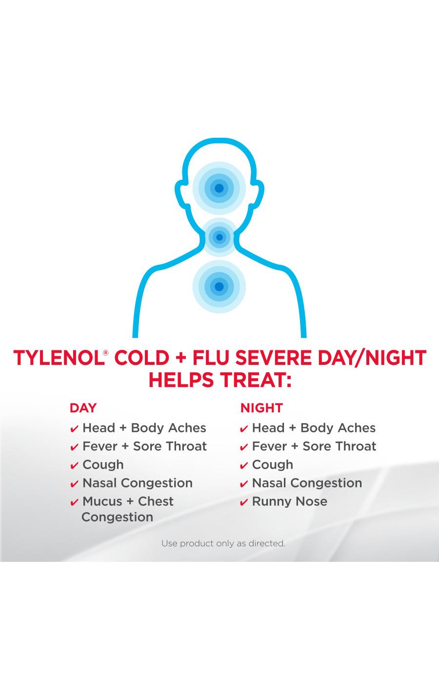 Tylenol Cold + Flu Severe Day & Night Caplets; image 4 of 7