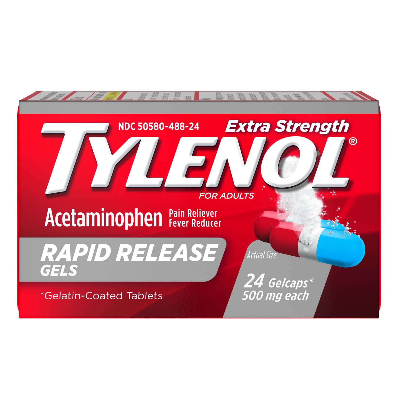 Tylenol Rapid Release Gels, Fever and Pain Reliever, 500 mg