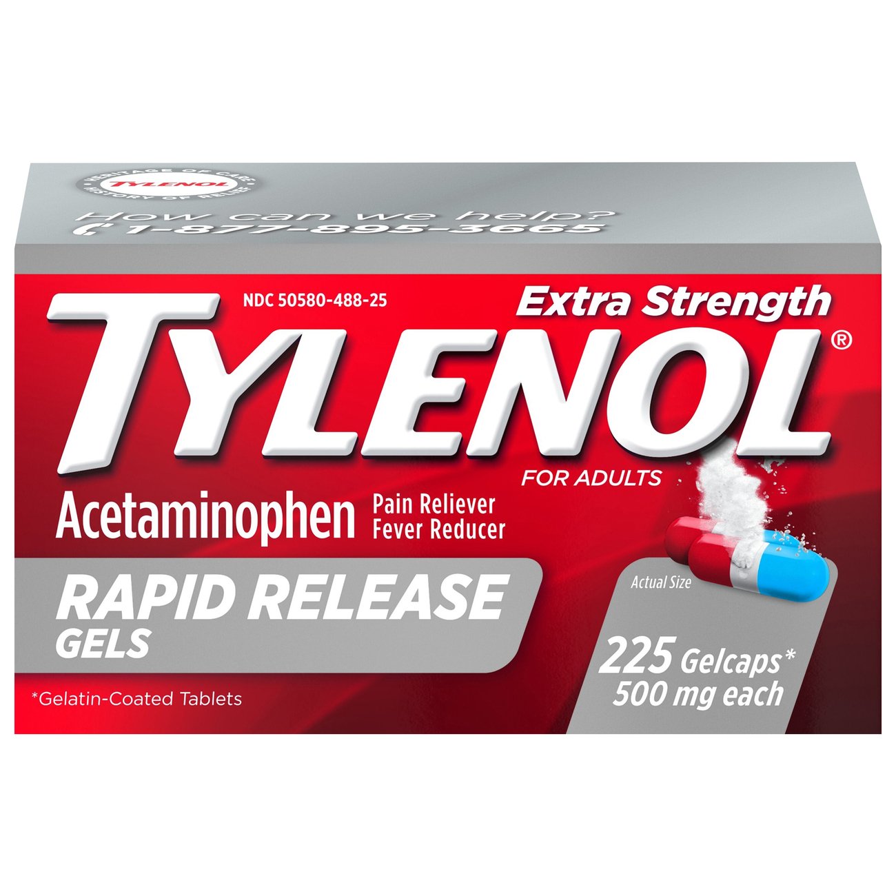 Tylenol Extra Strength Rapid Release Gels - 500mg, 225 ct