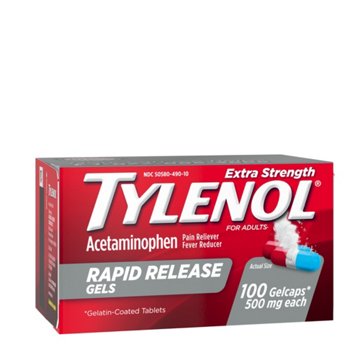 Tylenol Rapid Release Gelcaps, 100 ct