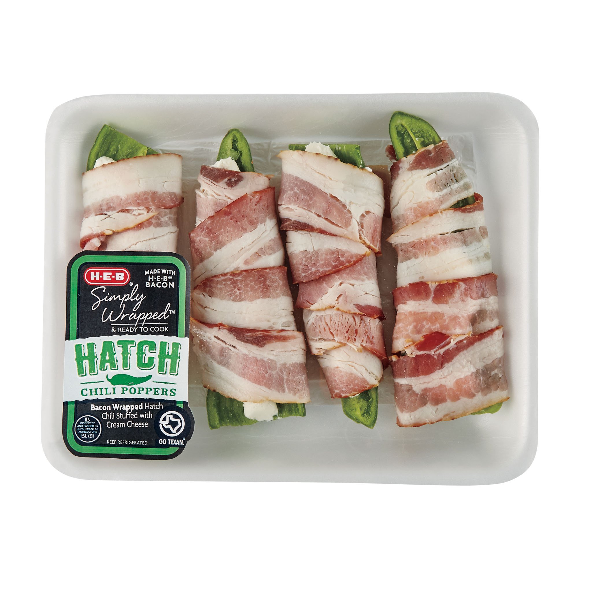 H-E-B Simply Wrapped Bacon-Wrapped Hatch Chile Poppers - Shop ...