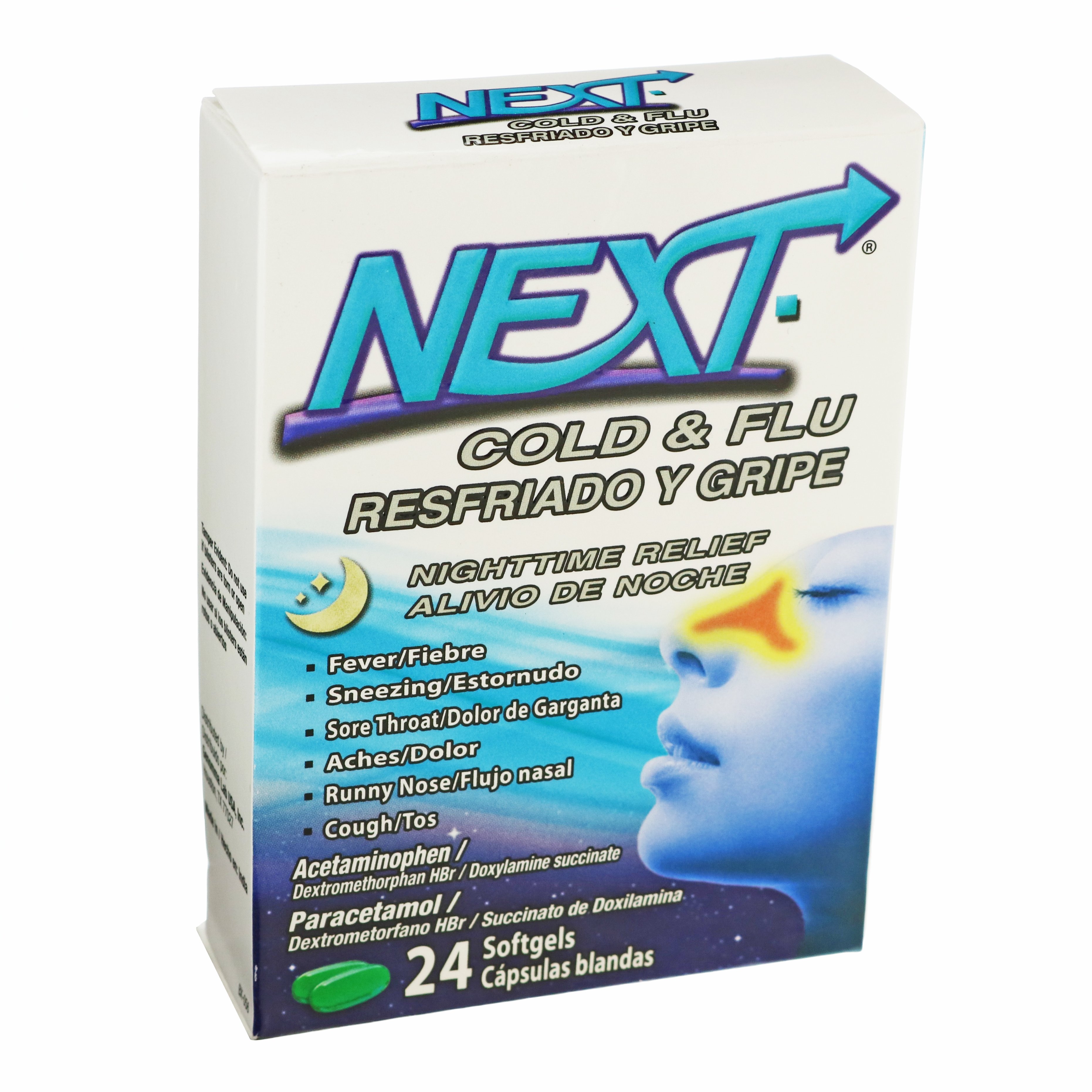 Next Cold & Flu Nighttime Relief Softgels Shop Cough, cold & flu at HEB