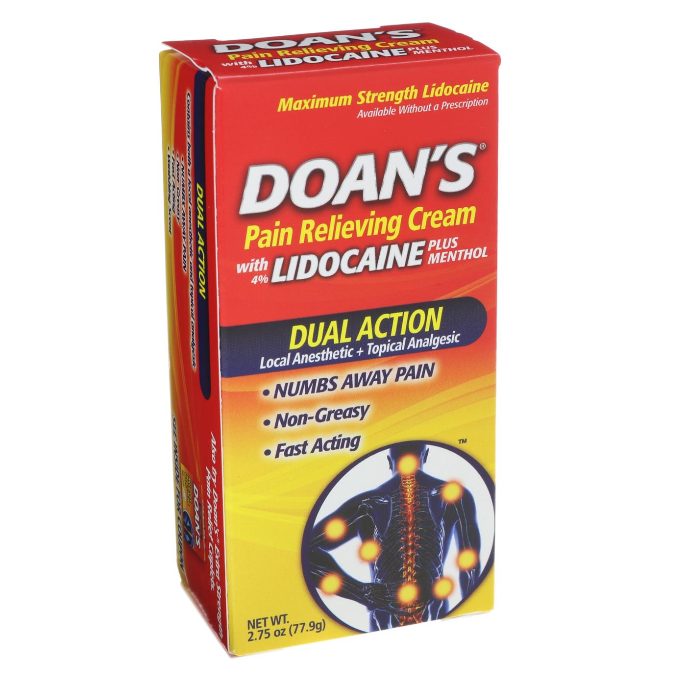 Doan's Pain Relieving Lidocaine Cream Shop Muscle & joint pain at HEB