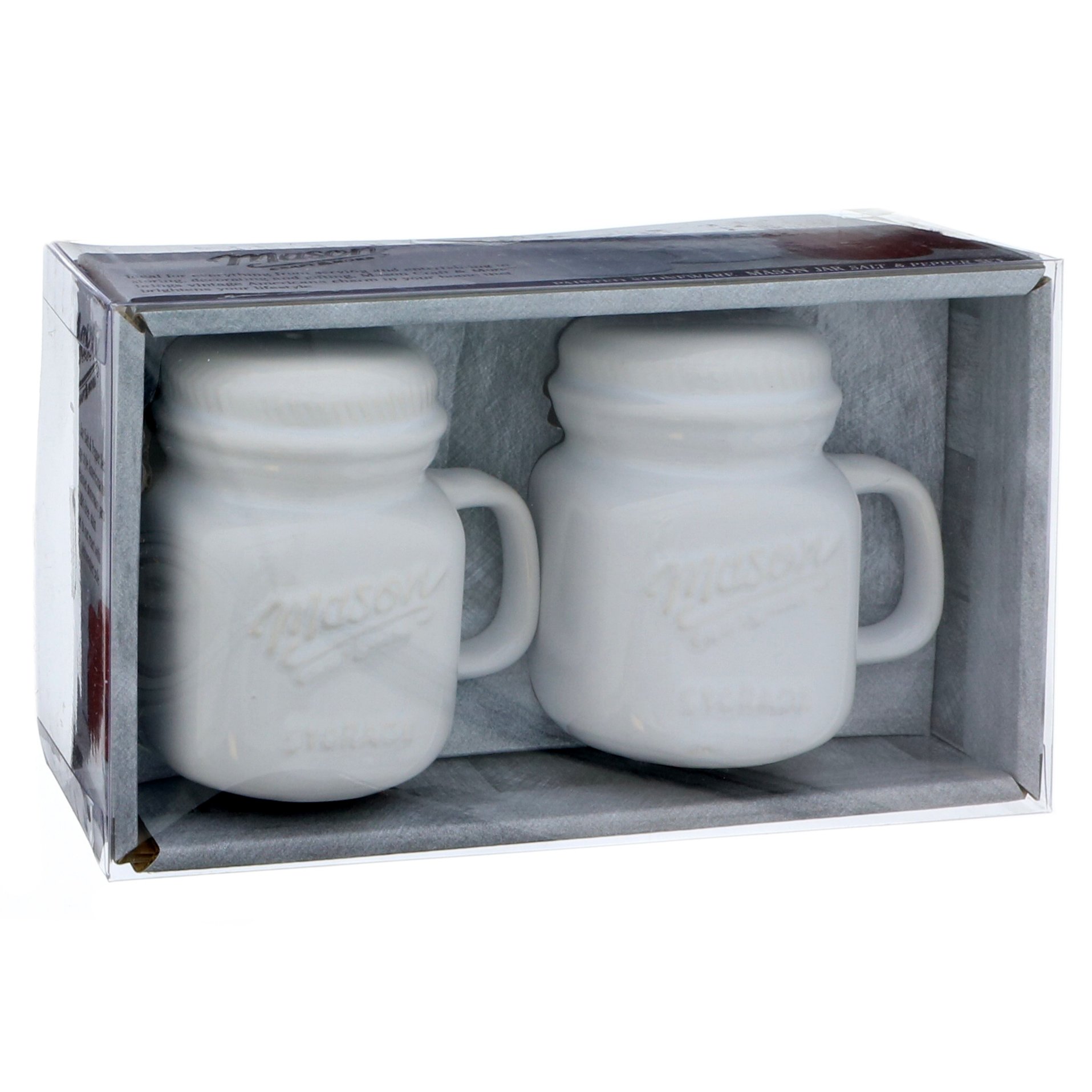 Mason Craft & More White Mason Jar Salt & Pepper Shaker Set Shop