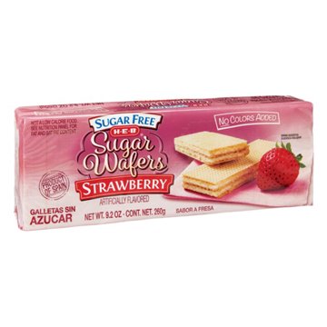 H-E-B Sugar Free Strawberry Sugar Wafers, 9.2 oz