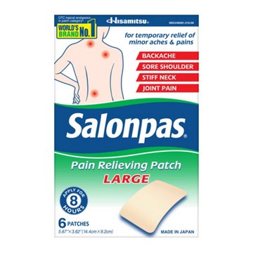 Salonpas Pain Relieving Patch, Large, 6 ct