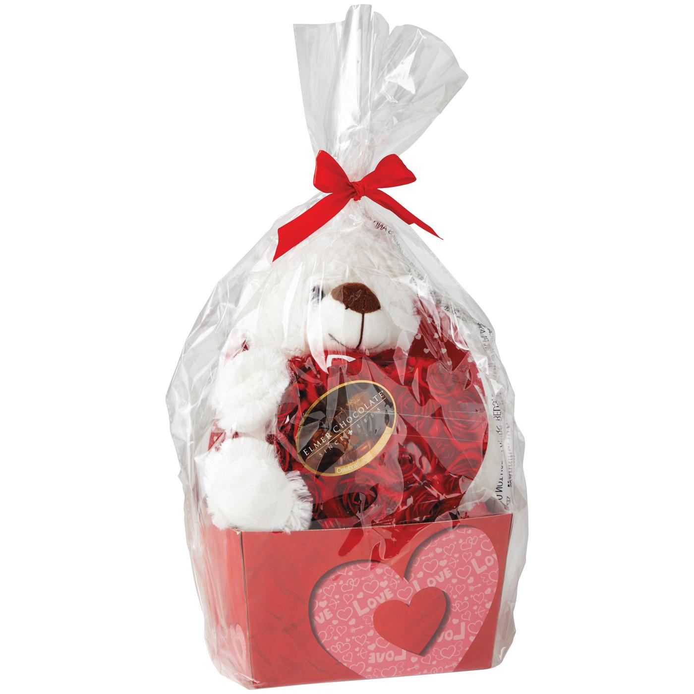 Megatoys Valentine Plush Gift Box with Chocolates Shop Gift baskets at HEB