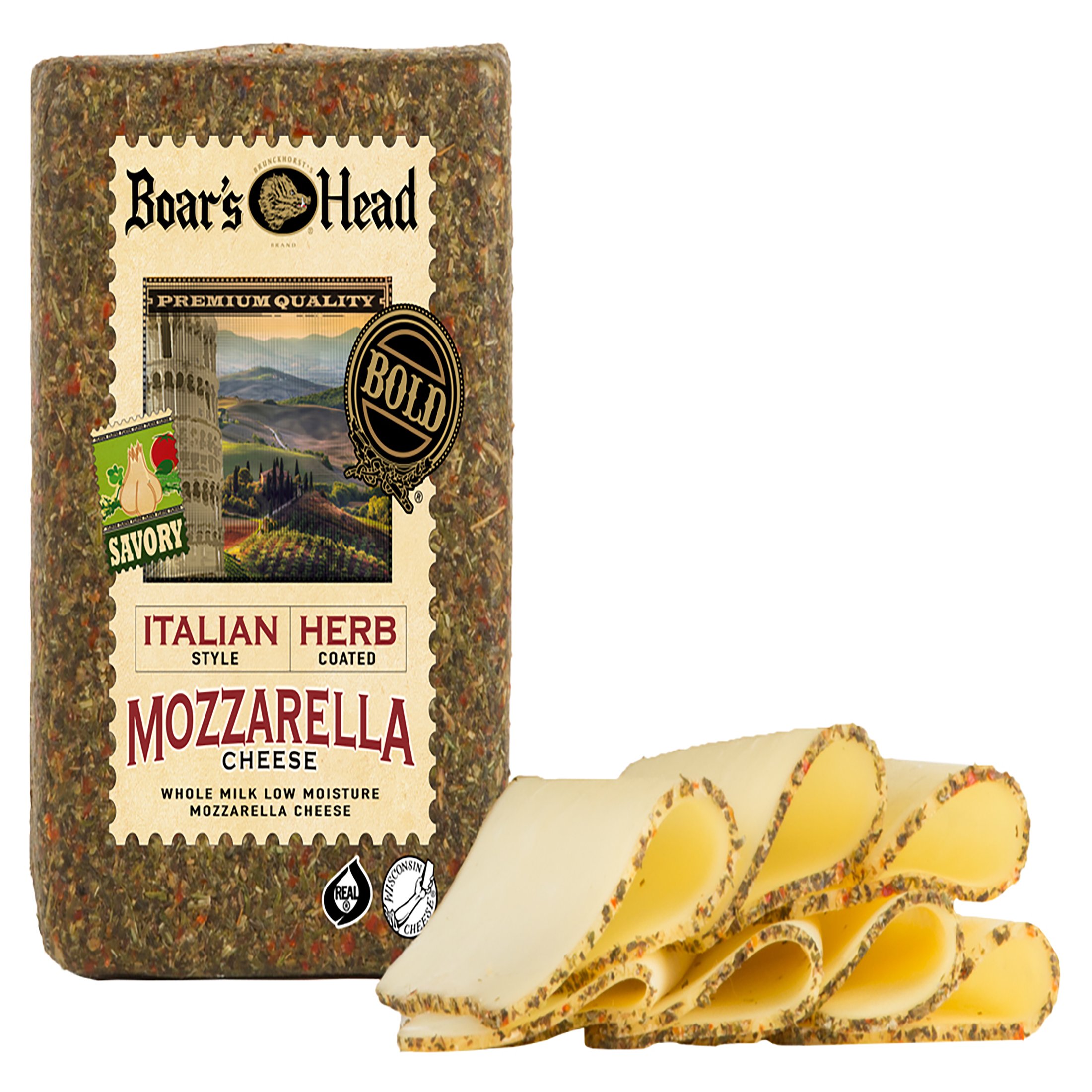 Boar's Head Deli-Sliced Bold Italian Herb Mozzarella Cheese - Shop Cheese  at H-E-B