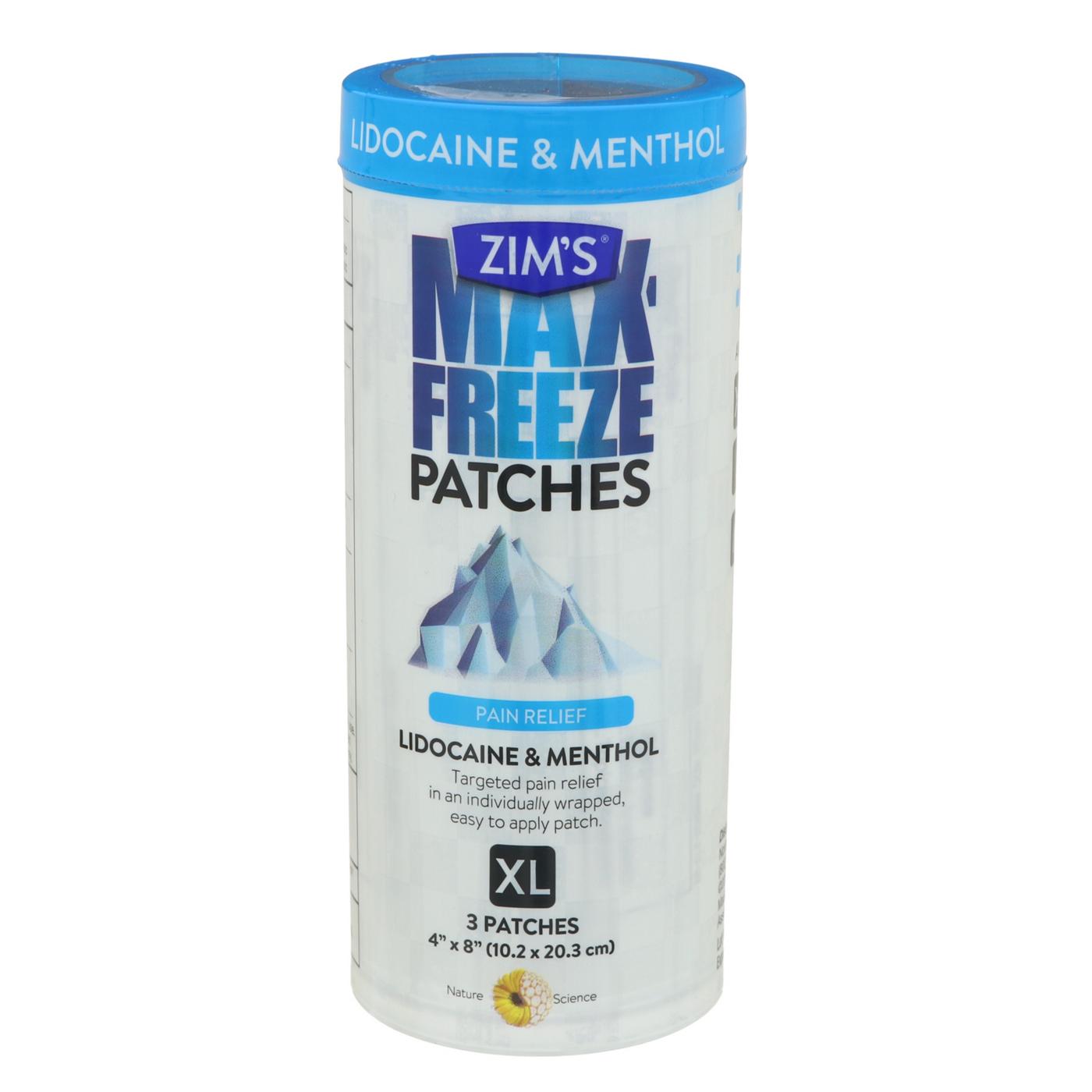 Zim's Max-Freeze Pain Relief X-Large Patches; image 1 of 2