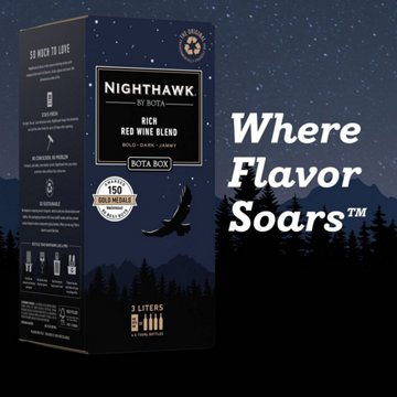 Bota Box Nighthawk Rich Red Wine Blend California Box Wine, 3 L