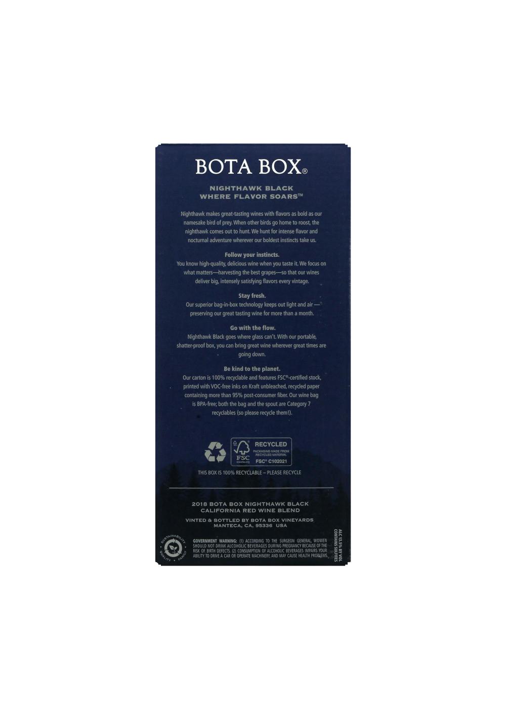 Bota Box Nighthawk Black Rich Red Wine Blend Boxed Wine Shop Wine at