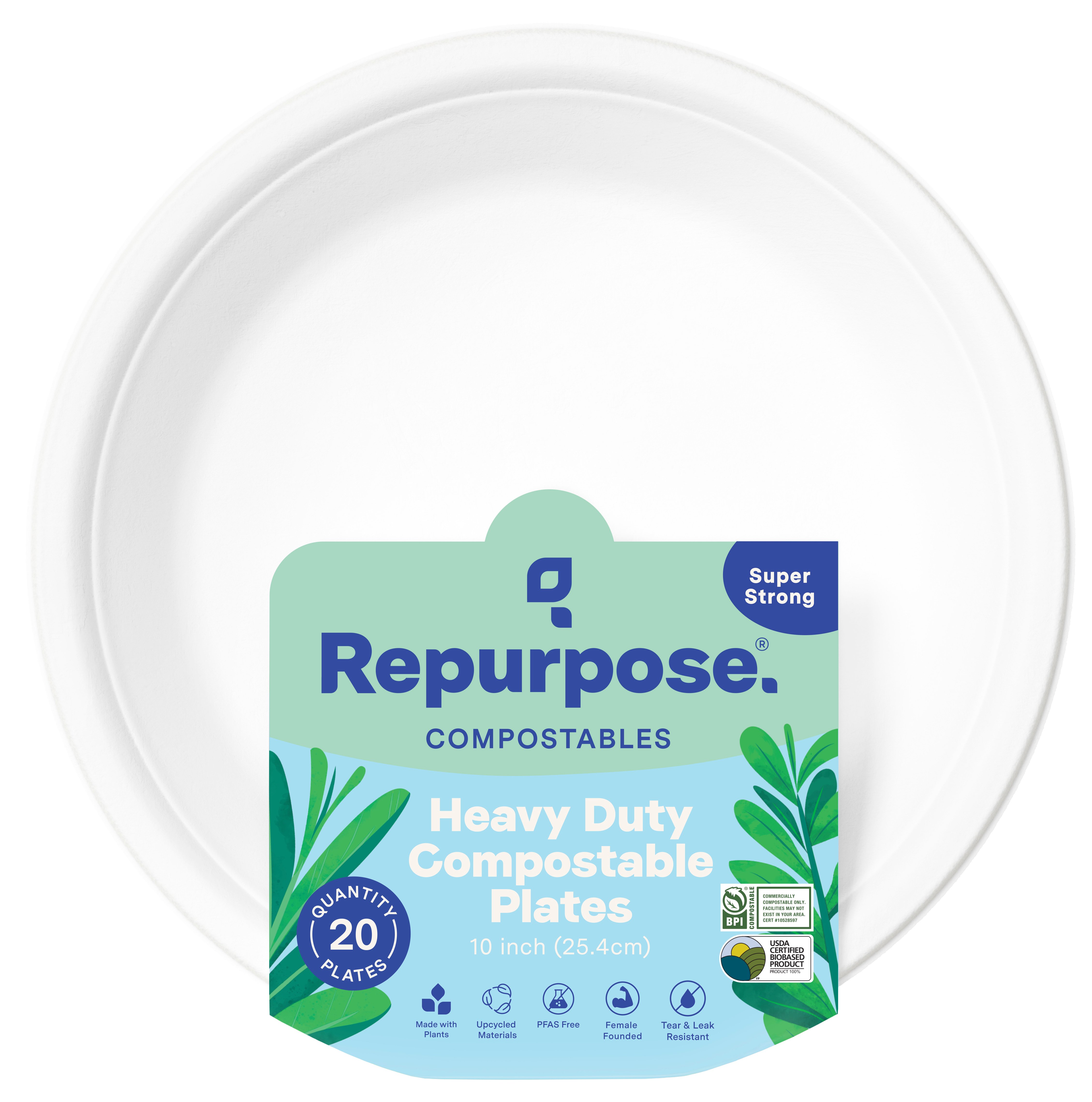Repurpose Compostable 10 in Plates Shop Plates & bowls at HEB