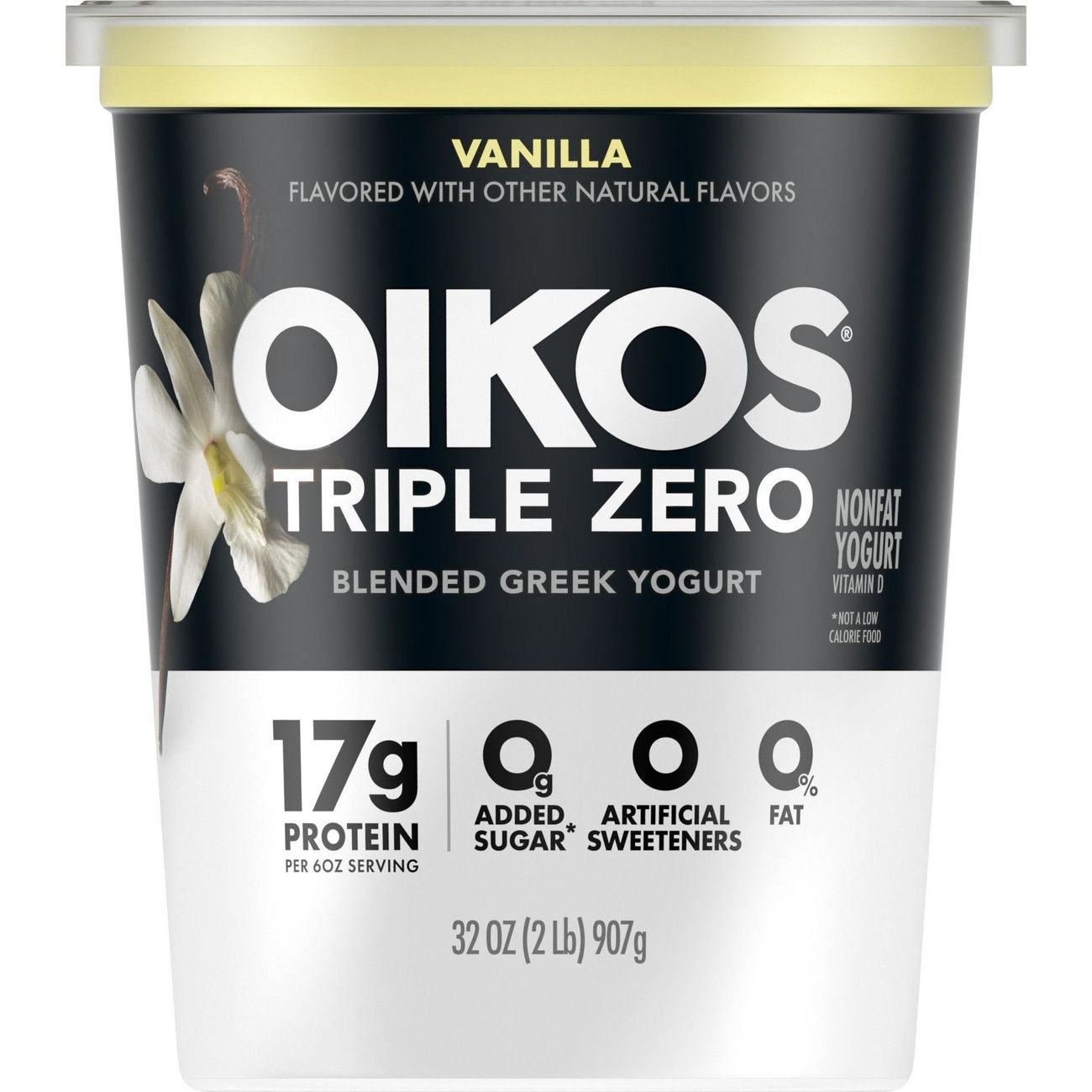 Oikos Triple Zero Greek Yogurt Vanilla 17G Protein, 0G Added Sugar