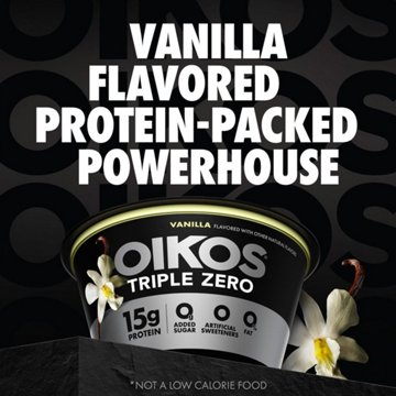 Oikos Triple Zero 15g Protein Sugar Free Blended 4 pk Greek Yogurt - Vanilla, 5.3 oz