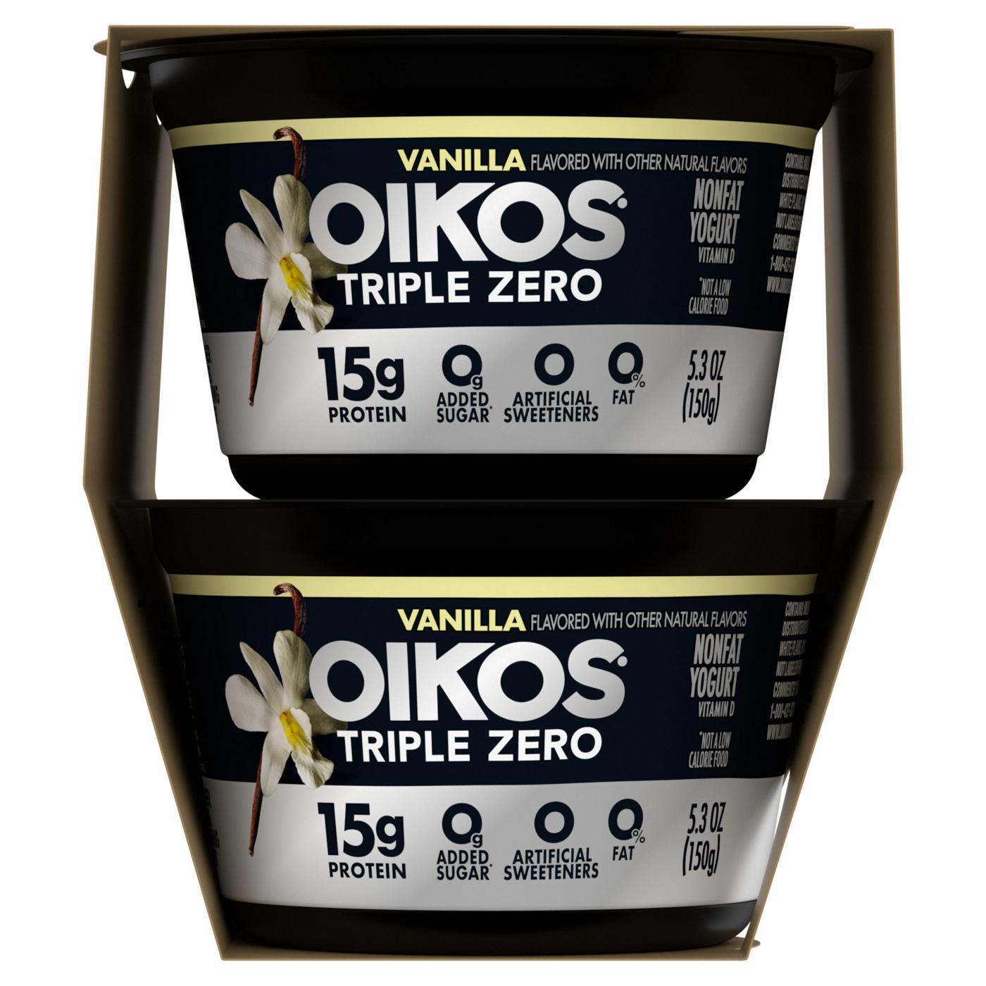 Oikos Triple Zero Greek Yogurt Vanilla 15G Protein, 0 Added Sugar; image 3 of 8