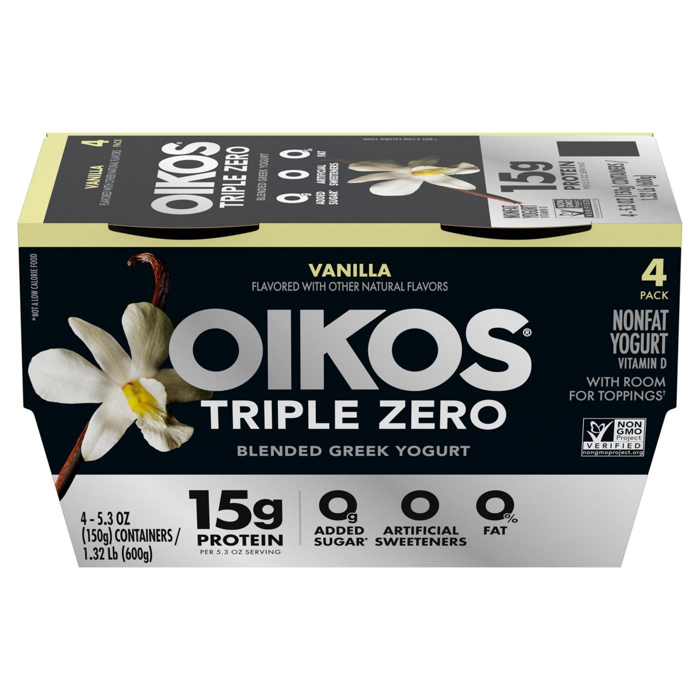 Oikos Triple Zero Greek Yogurt Vanilla 15G Protein, 0 Added Sugar; image 4 of 8