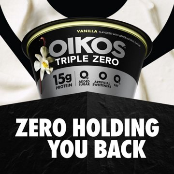 Oikos Triple Zero 15g Protein Sugar Free Blended 4 pk Greek Yogurt - Vanilla, 5.3 oz