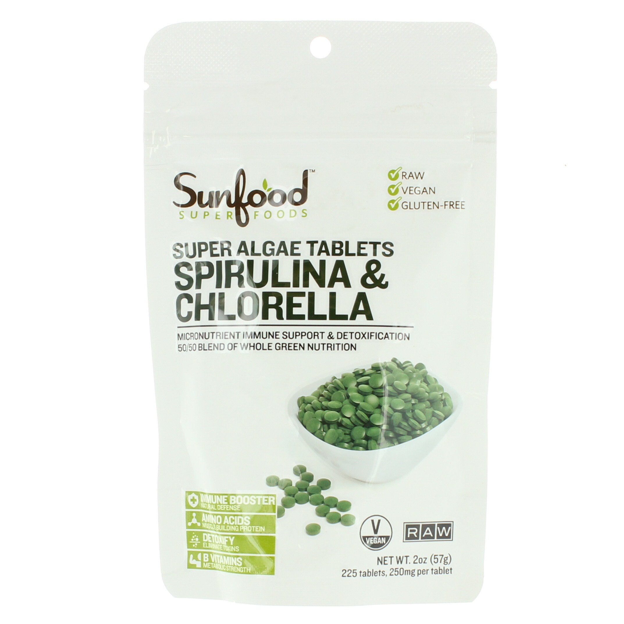 Sunfood Superfoods Super Algae Tablets Spirulina & Chlorella Shop