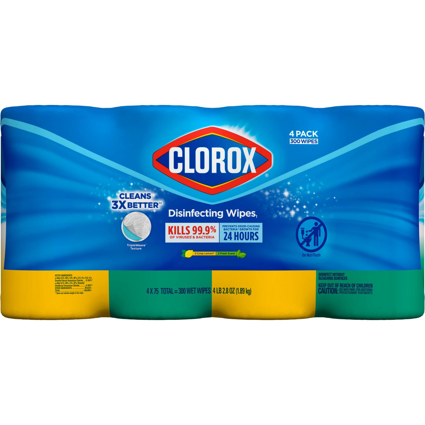 Clorox Disinfecting Wipes Value 4 Pack - Bleach Free Cleaning Wipes; image 1 of 9