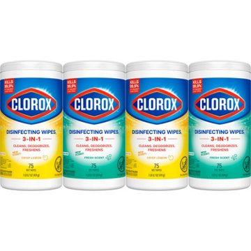 Clorox Disinfecting Wipes Value 4 Pack - Bleach Free Cleaning Wipes, 75 ct