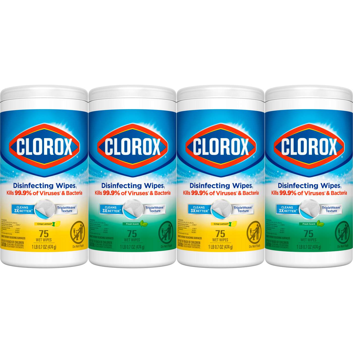 Clorox Disinfecting Wipes Value 4 Pack - Bleach Free Cleaning Wipes; image 7 of 9