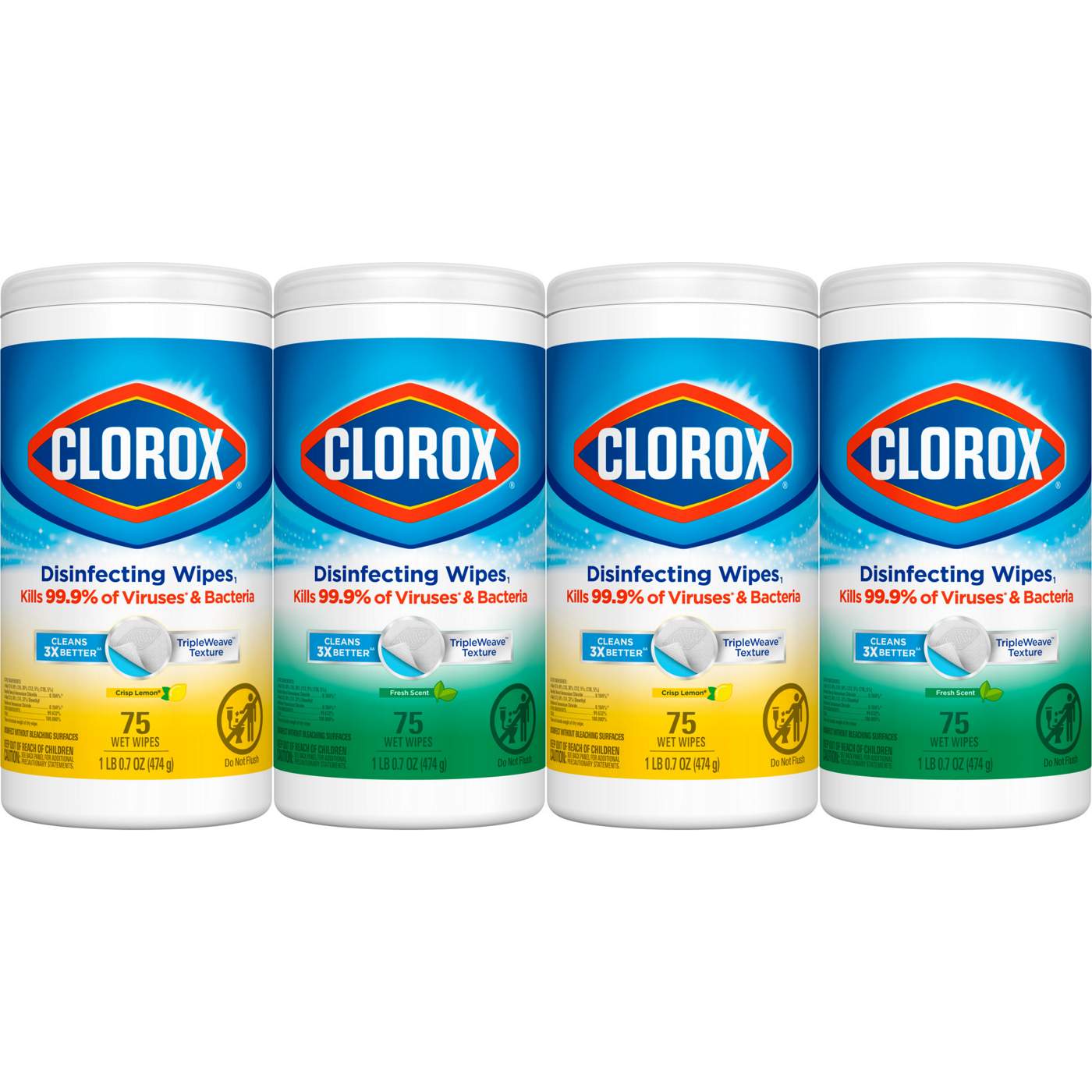 Clorox Disinfecting Wipes Value 4 Pack - Bleach Free Cleaning Wipes; image 7 of 9