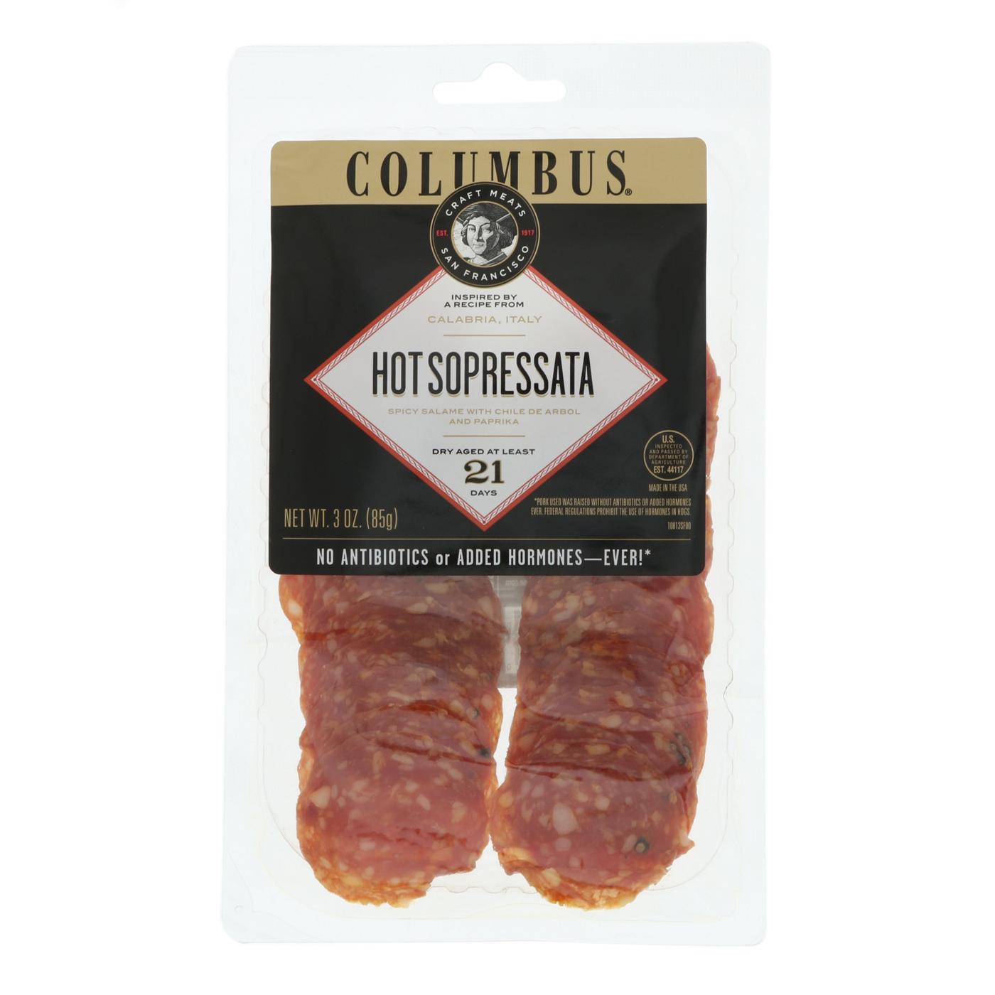 Columbus Craft Meats Hot Sopressata Slices; image 1 of 2