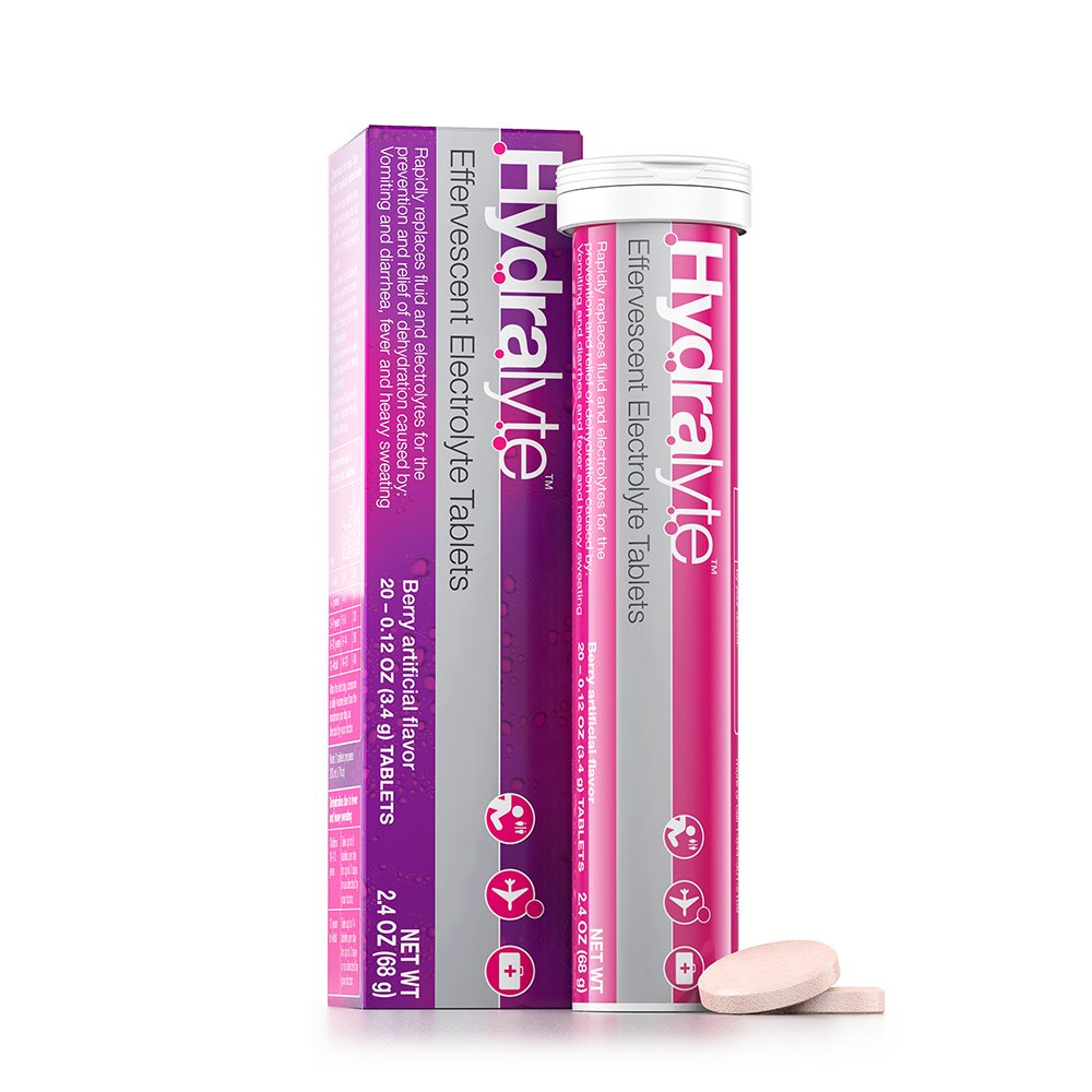 Hydralyte Effervescent Electrolyte Tablets Berry, 20 CT Shop