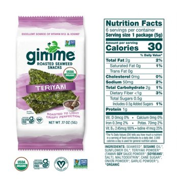 gimme Roasted Seaweed Snacks - Teriyaki