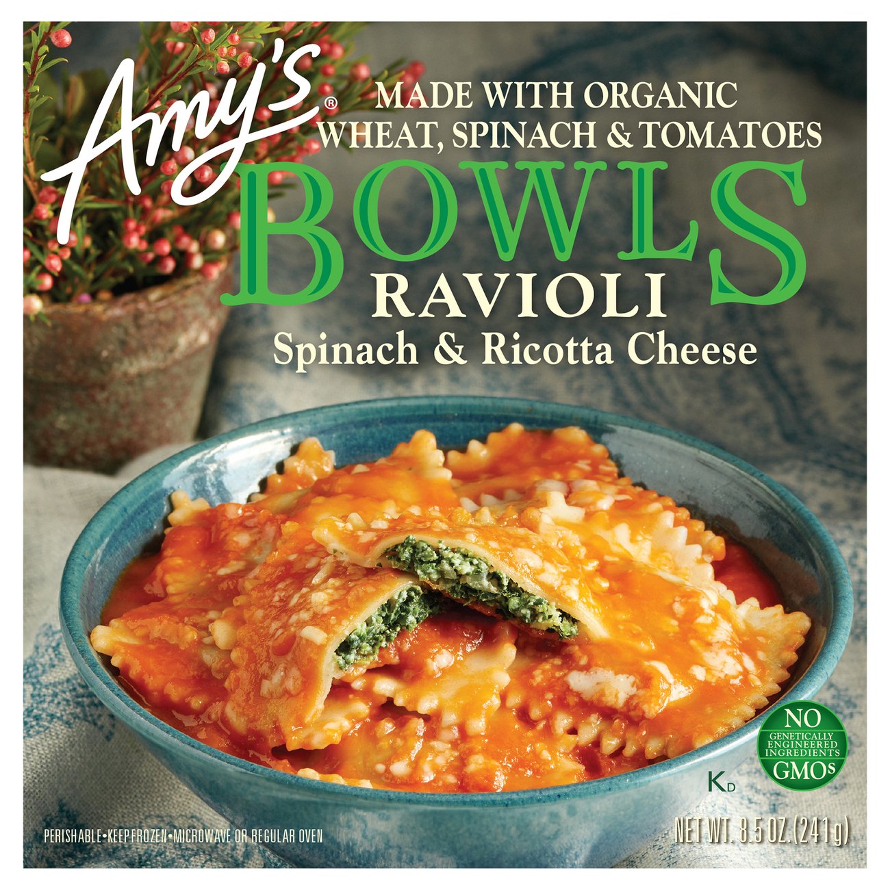 Amy's Bowls Spinach & Ricotta Cheese Ravioli Shop Meals & Sides at HEB