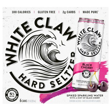 White Claw Black Cherry Hard Seltzer 6 pk Cans, 12 oz