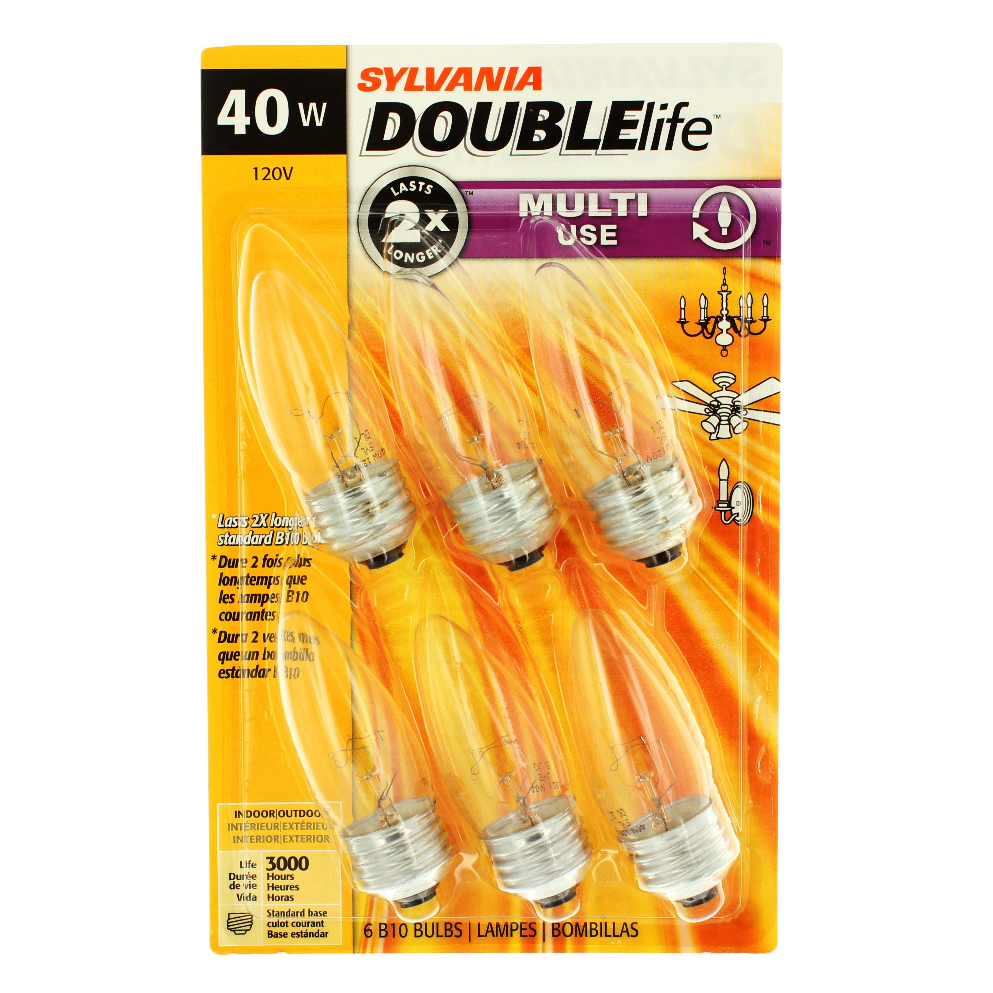 Sylvania DoubleLife 40 Watt B10 Clear Multi Use Light Bulbs - Shop ...