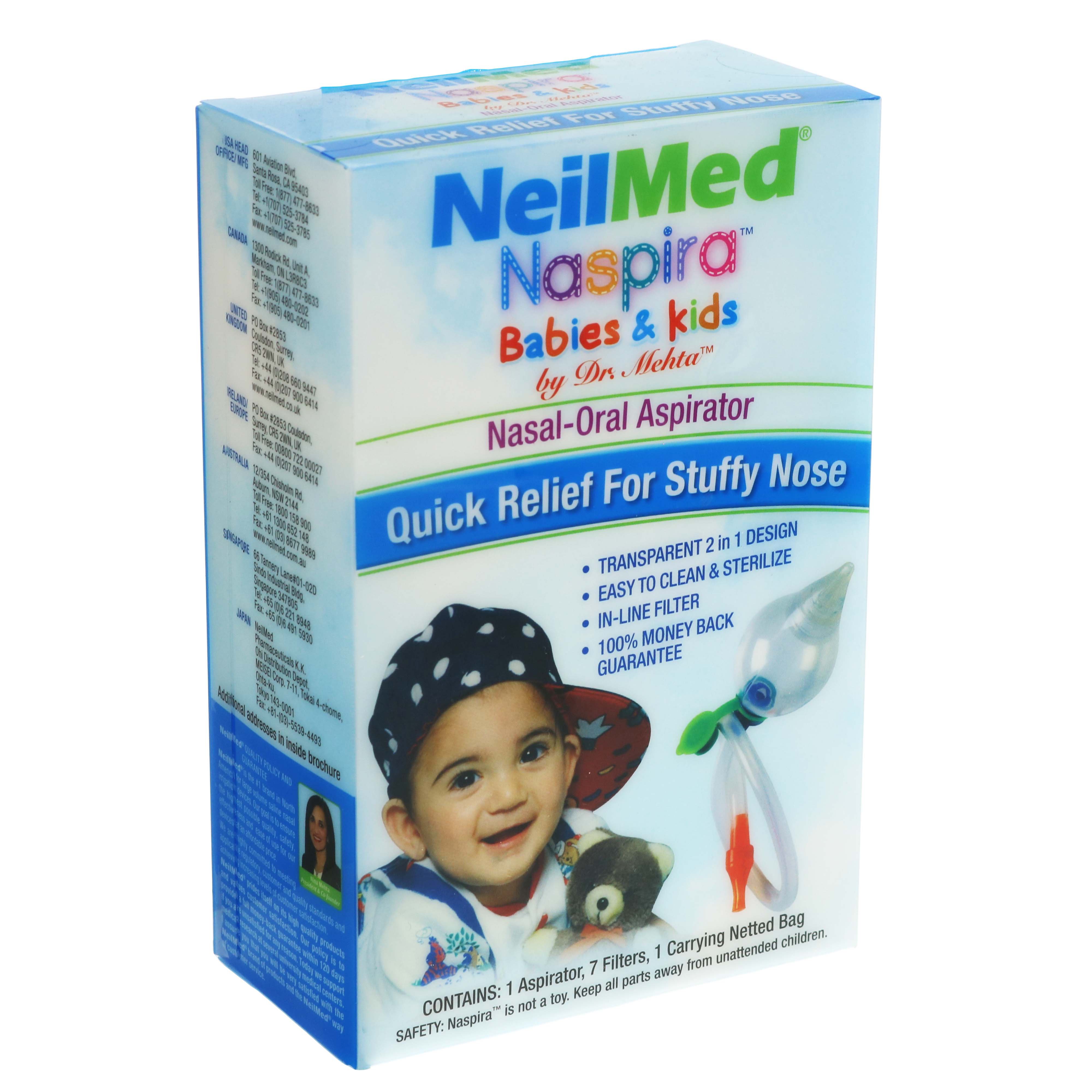Frida Nose Sucker NeilMed Naspira Saline Drops - 12 Single-Use Ampoules ...