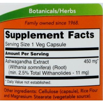 NOW Ashwagandha 450mg Veg Capsules