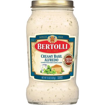 Bertolli Creamy Basil Alfredo Sauce with Aged Parmesan Cheese, 15 oz