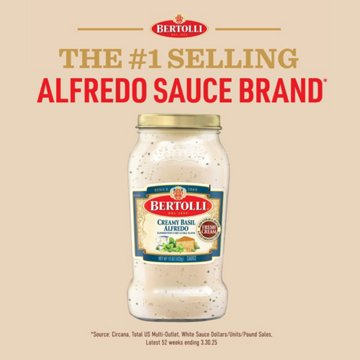 Bertolli Creamy Basil Alfredo Sauce with Aged Parmesan Cheese, 15 oz