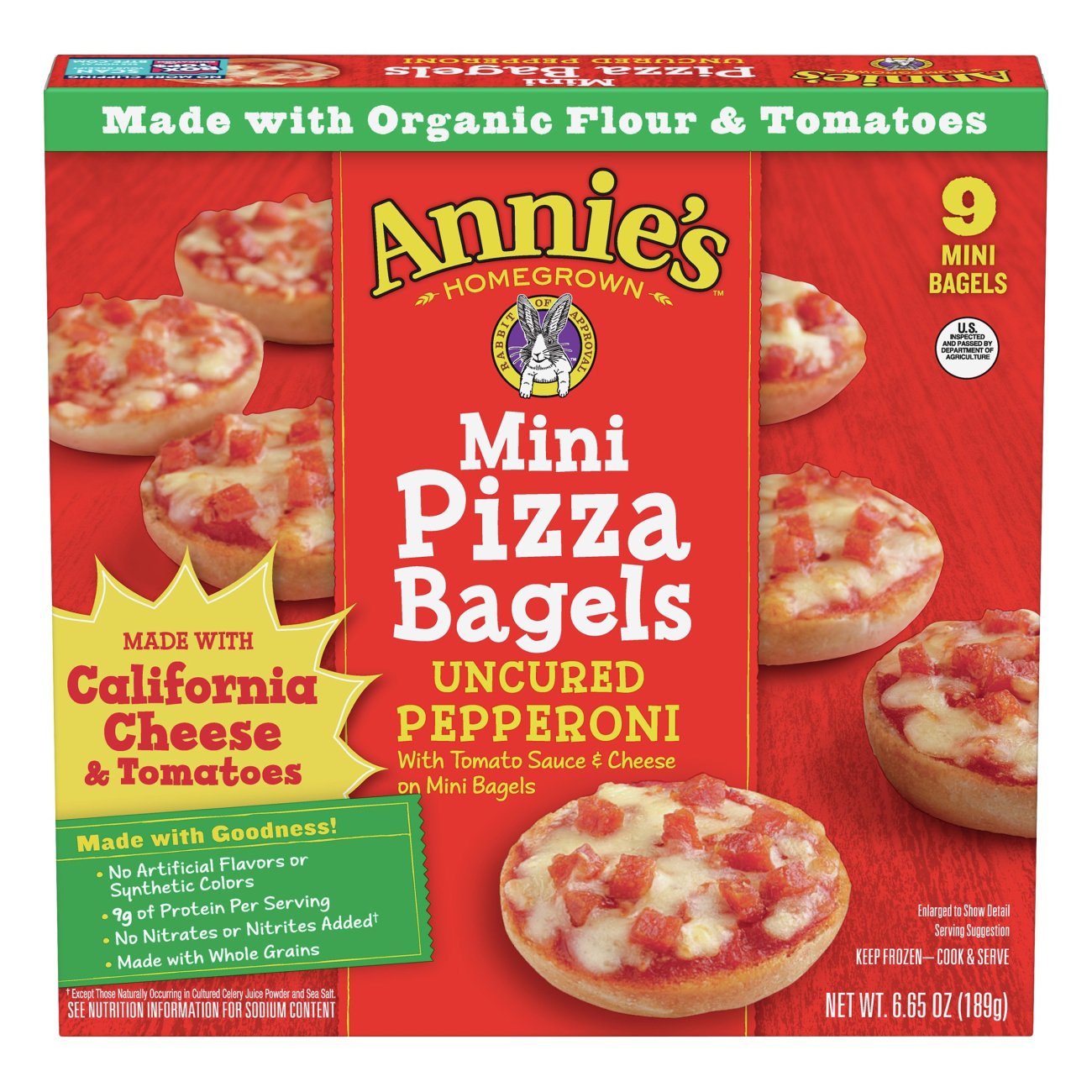 Annies Homegrown Uncured Pepperoni Mini Pizza Bagels Shop Entrees And Sides At H E B 