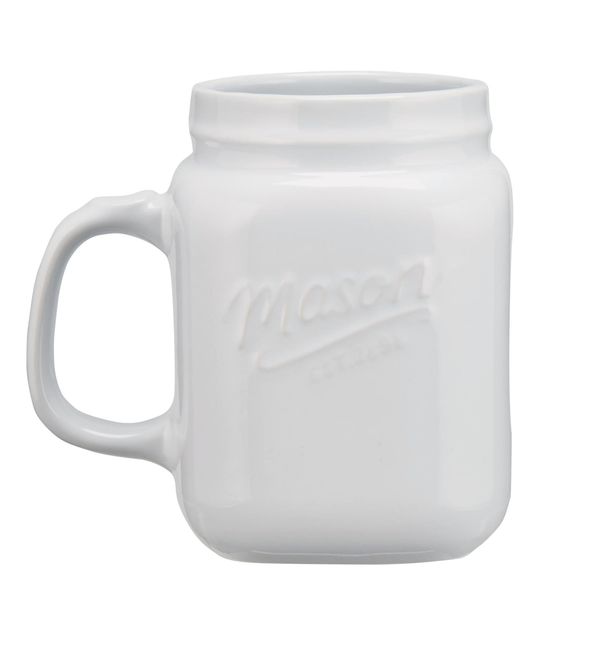 Mason Craft & More 20oz White Mason Jar Mug Shop Glasses & Mugs at HEB