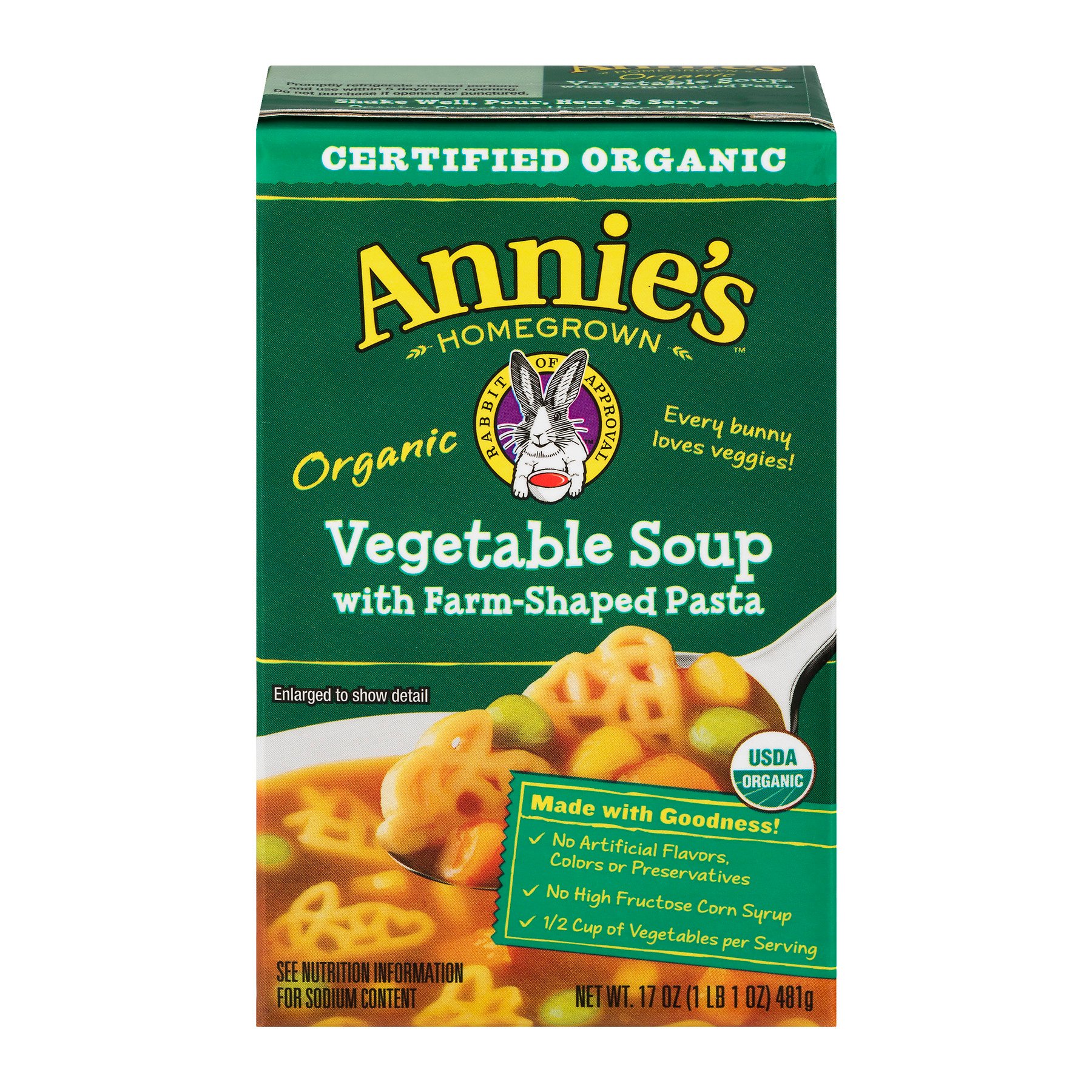 Annie's Homegrown Organic Vegetable Soup with Farm Shaped Pasta Shop
