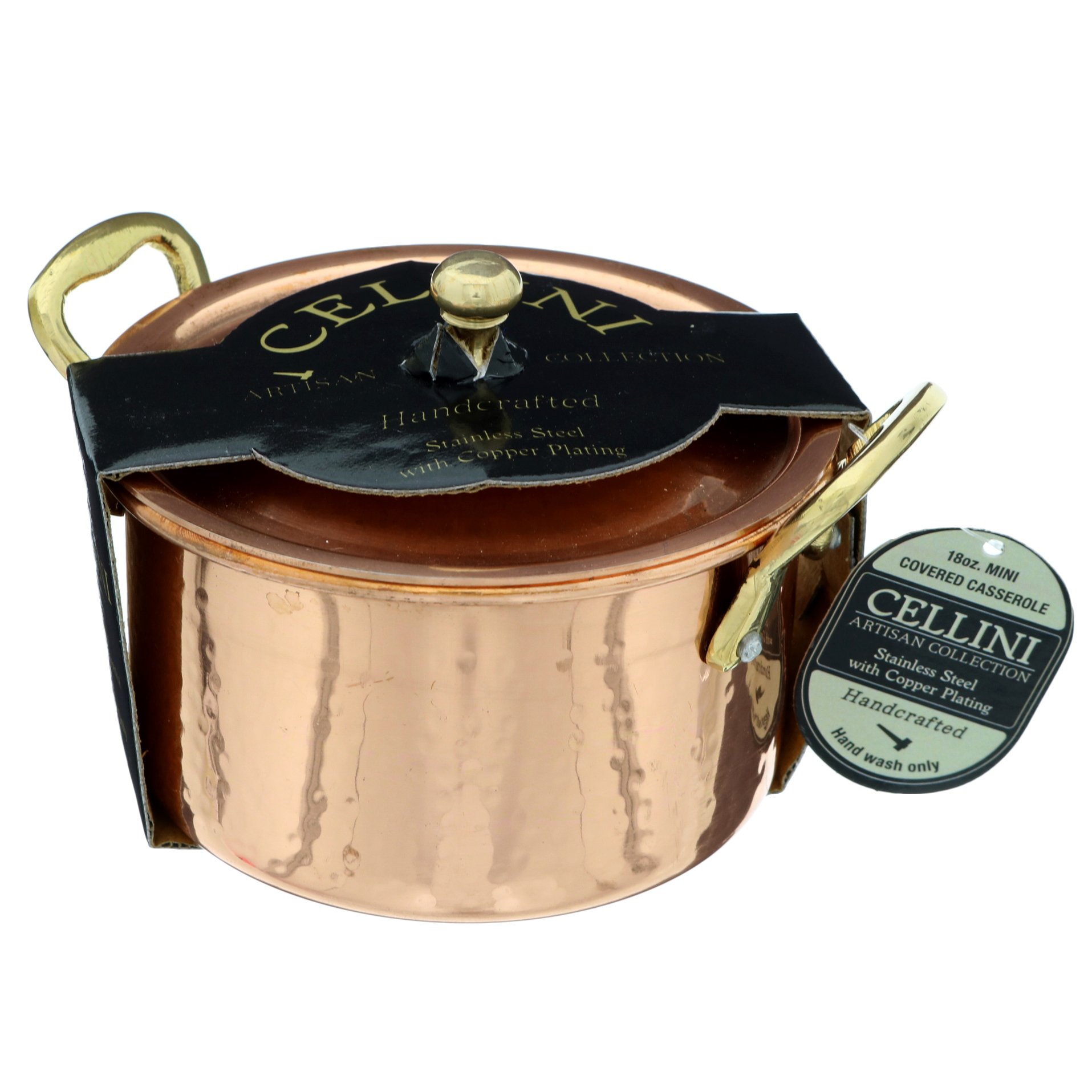 Cellini Copper Plated Stainless Steel 18oz Mini Casserole Dish Shop Stock Pots And Sauce Pans At