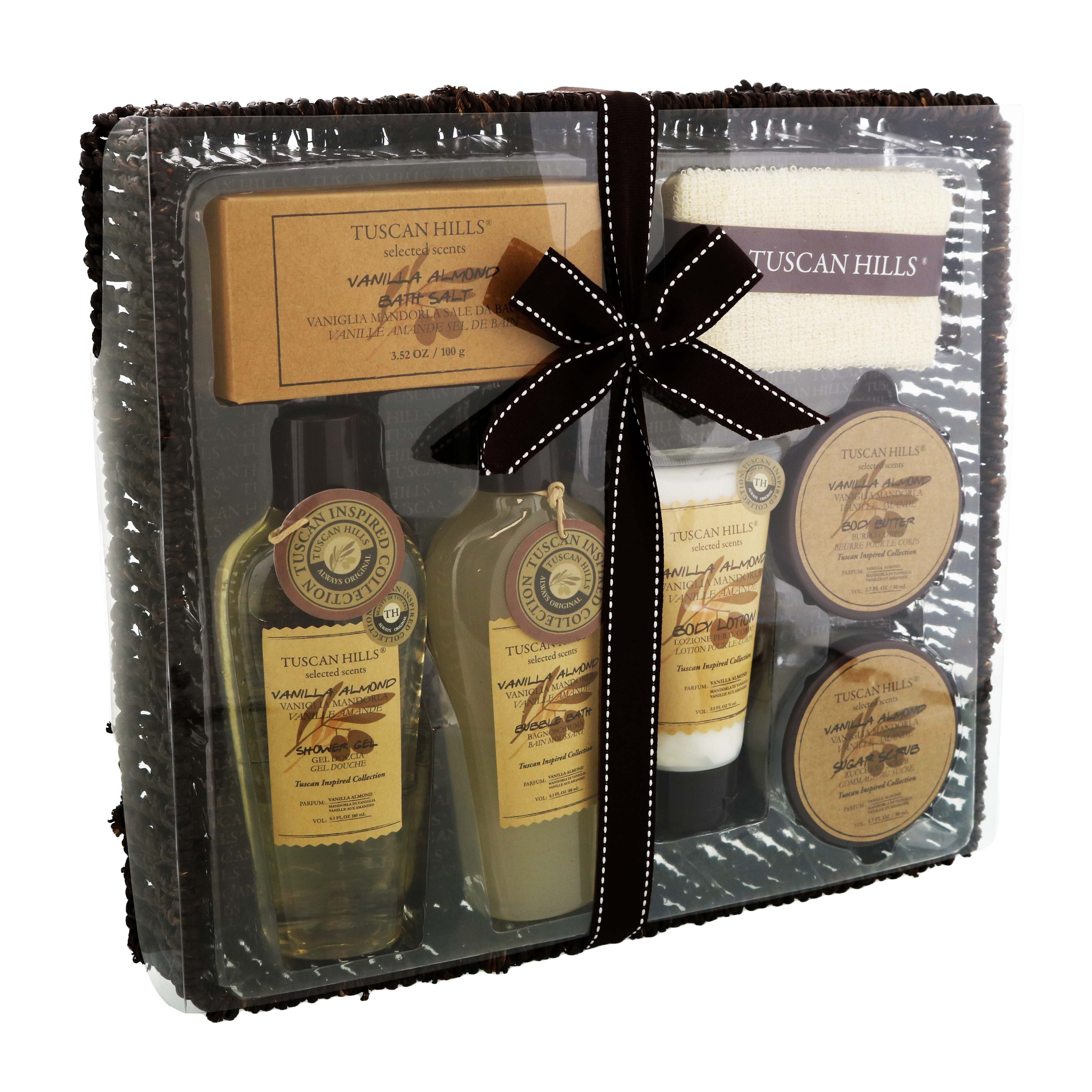 Tuscan Hills Wicker 7 Piece Bath Set Vanilla Almond Shop Bath & Skin