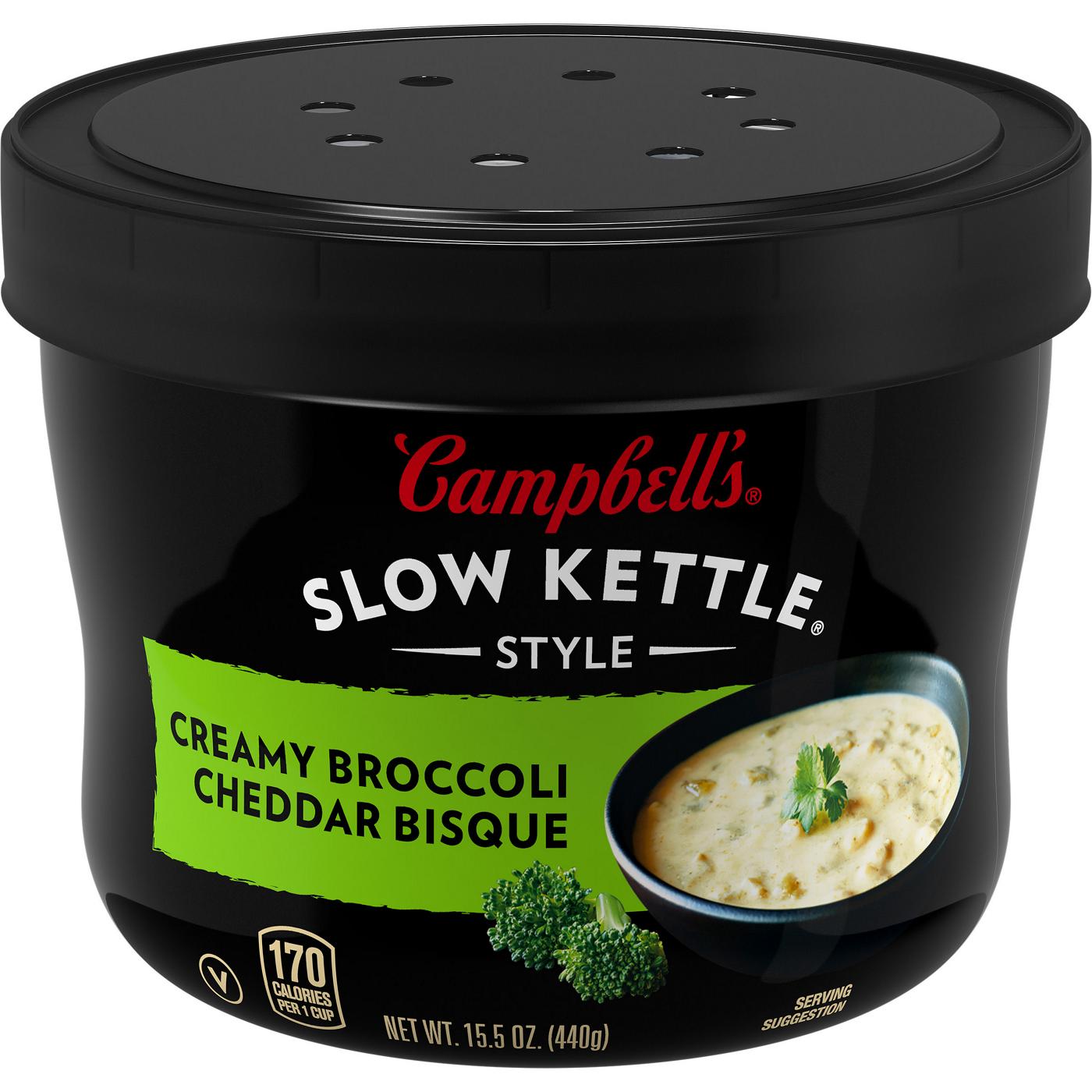 Campbell's Slow Kettle Creamy Broccoli Cheddar Bisque; image 1 of 7