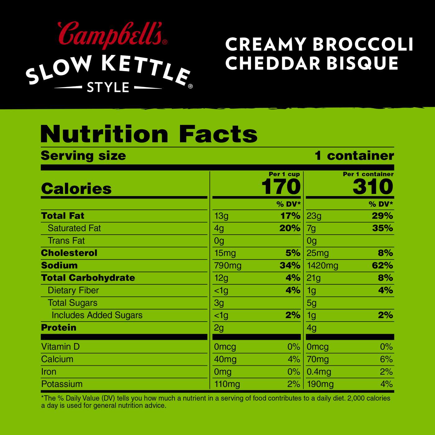 Campbell's Slow Kettle Creamy Broccoli Cheddar Bisque; image 4 of 7