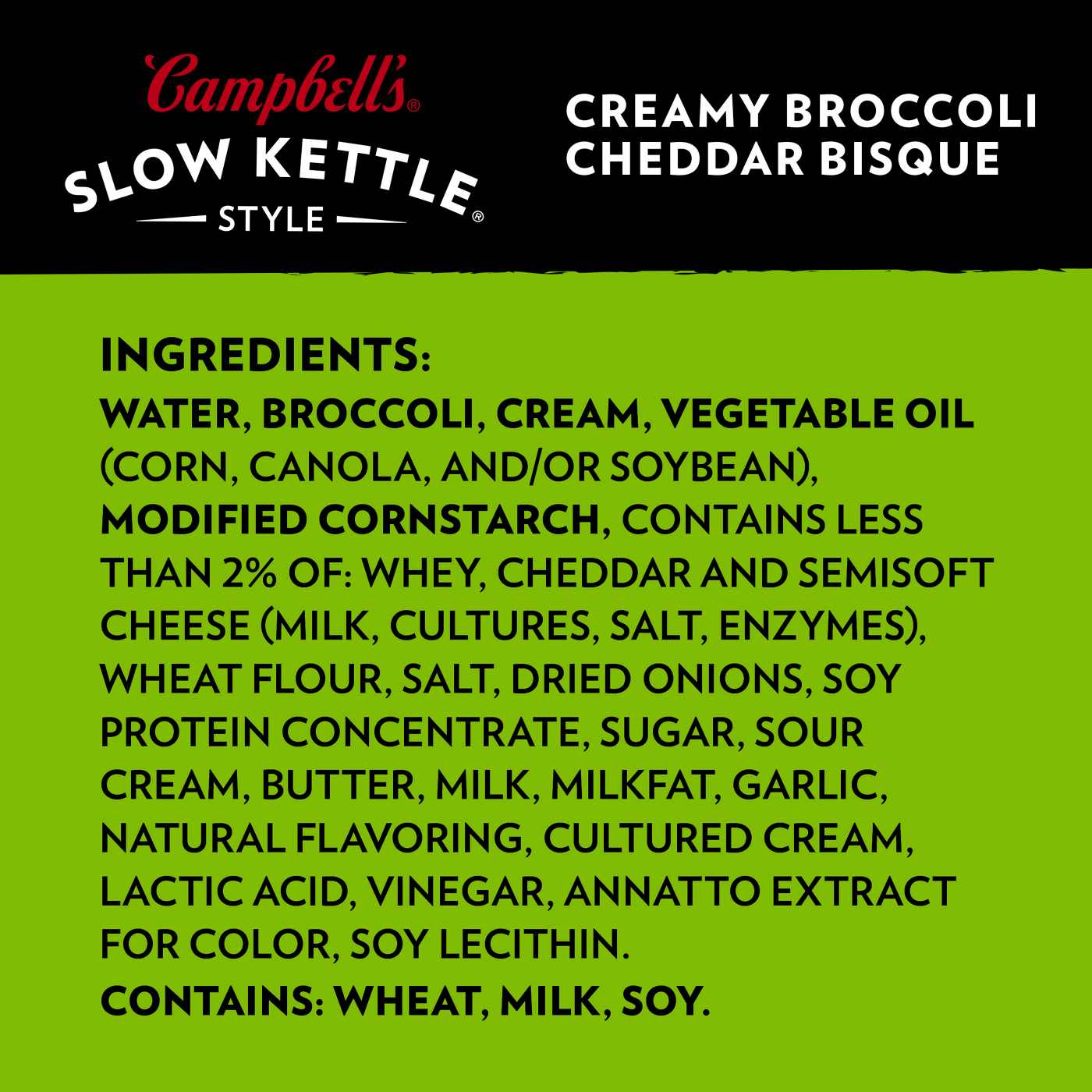 Campbell's Slow Kettle Creamy Broccoli Cheddar Bisque; image 5 of 7